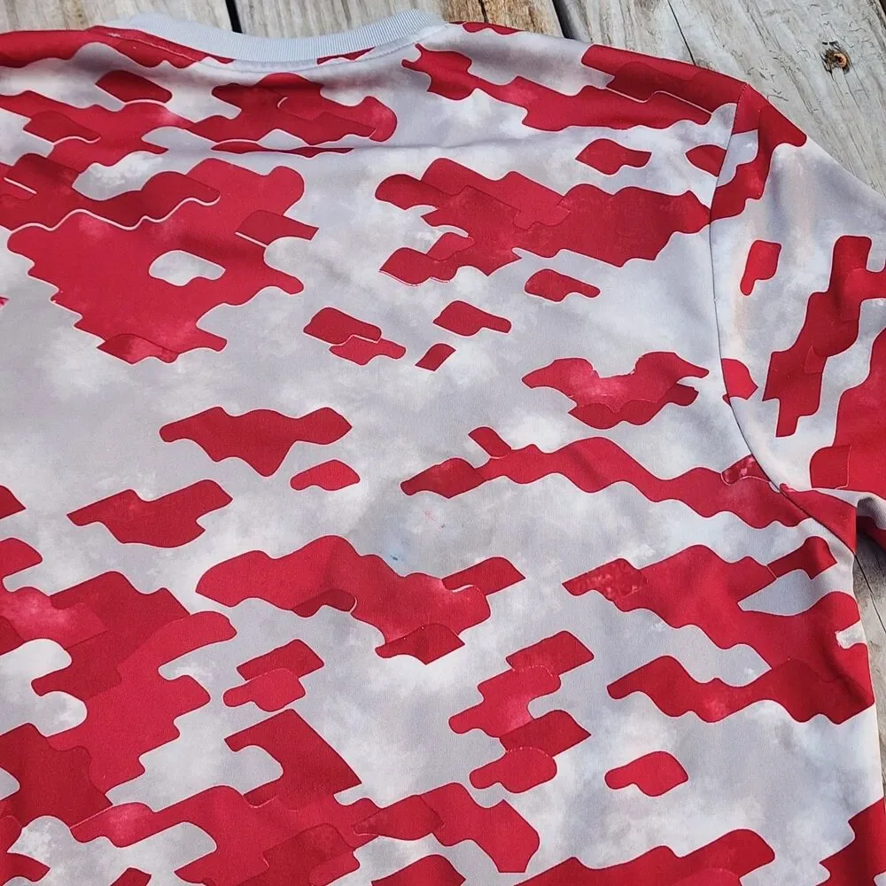 Mens Adidas Manchester United Trainning Soccer Jersey Sz S Red Camo Print 28